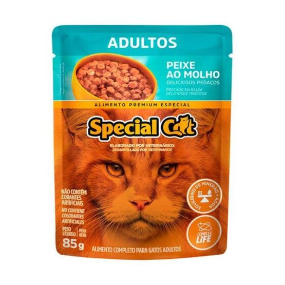 Ração Úmida Special Cat Sachê para Gatos Adultos Sabor Peixe 85g