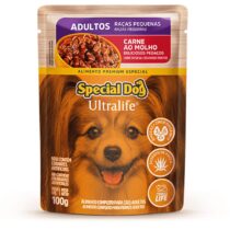 Ração Úmida Special Dog ultralife Sachê para Cães Adultos Raças Pequenas Sabor Carne 100g-226939427