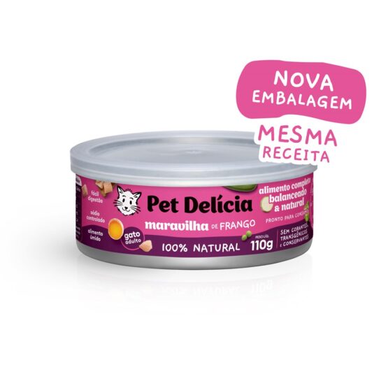 PET DELÍCIA MARAVILHA DE FRANGO 110G GATOS ADULTOS