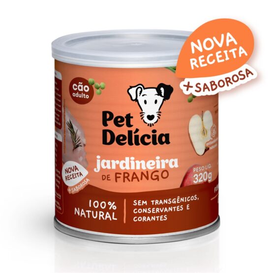 PET DELÍCIA JARDINEIRA DE FRANGO 320G CÃES ADULTOS