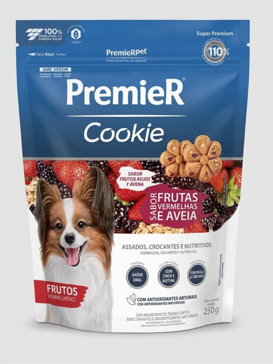 COOKIE PREMIER RACAS PEQ.AD FRUTAS VERMELHAS 250GR