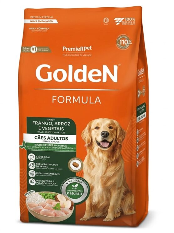 Ração Golden Fórmula para Cães Adultos Sabor Frango e Arroz 15Kg